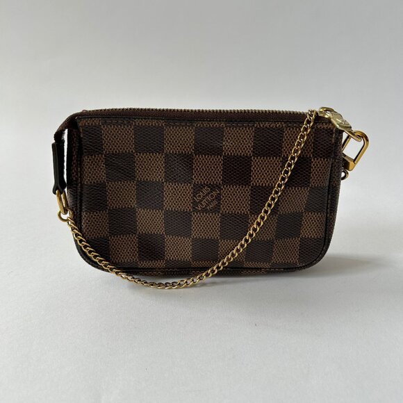LOUIS VUITTON DAMIER EBENE MINI POCHETTE ACCESSOIRES - Picture 1 of 11